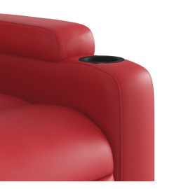 Fauteuil de massage inclinable électrique rouge similicuir