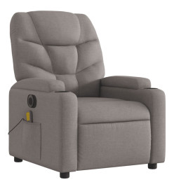 Fauteuil de massage inclinable électrique Taupe Tissu