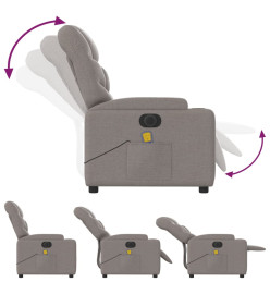 Fauteuil de massage inclinable électrique Taupe Tissu