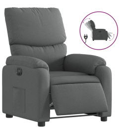 Fauteuil inclinable électrique Gris foncé Tissu