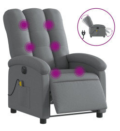 Fauteuil inclinable de massage électrique gris foncé tissu