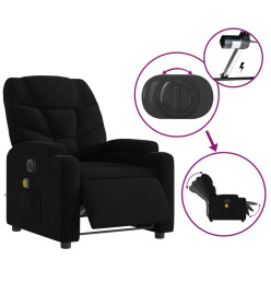 Fauteuil de massage inclinable électrique Noir Tissu