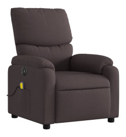 Fauteuil de massage inclinable électrique Marron foncé Tissu