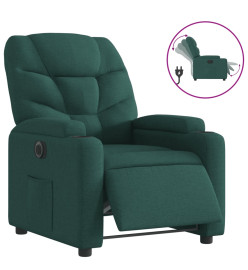 Fauteuil inclinable électrique Vert foncé Tissu