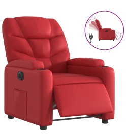 Fauteuil inclinable électrique Rouge Similicuir