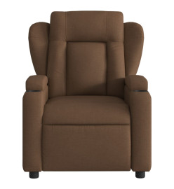 Fauteuil inclinable de massage électrique marron tissu