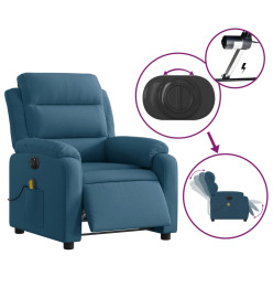 Fauteuil inclinable de massage électrique bleu velours