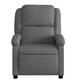 Fauteuil de massage inclinable électrique gris cuir véritable