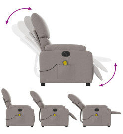 Fauteuil de massage inclinable électrique Taupe Tissu