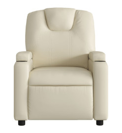 Fauteuil inclinable électrique Crème Similicuir