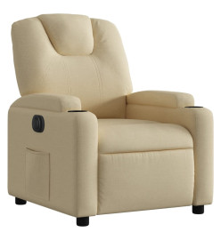 Fauteuil inclinable électrique Crème Tissu