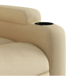 Fauteuil inclinable électrique Crème Tissu