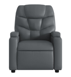 Fauteuil de massage inclinable électrique gris similicuir