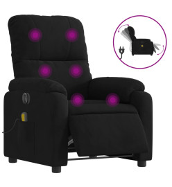 Fauteuil inclinable de massage électrique noir tissu microfibre