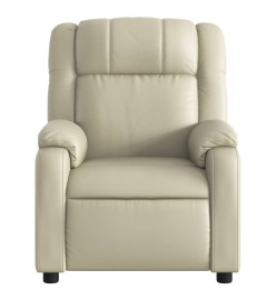 Fauteuil inclinable électrique Crème Similicuir