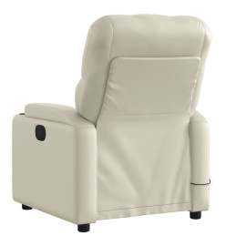 Fauteuil de massage inclinable électrique crème similicuir