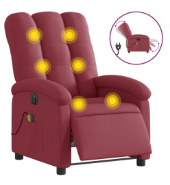 Fauteuil de massage inclinable électrique Rouge bordeaux Tissu