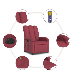 Fauteuil de massage inclinable électrique Rouge bordeaux Tissu