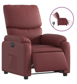 Fauteuil inclinable électrique Rouge bordeaux Similicuir