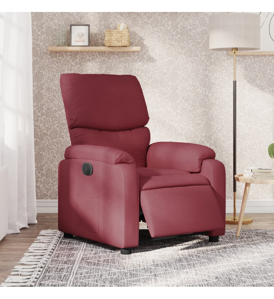 Fauteuil inclinable électrique Rouge bordeaux Tissu