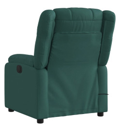 Fauteuil de massage inclinable électrique Vert foncé Tissu