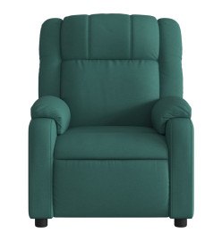 Fauteuil de massage inclinable électrique Vert foncé Tissu