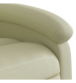 Fauteuil inclinable électrique crème cuir véritable