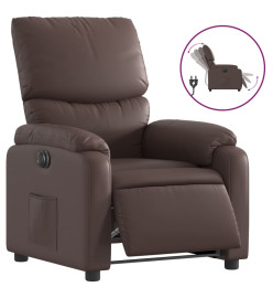 Fauteuil inclinable électrique Marron Similicuir