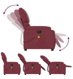 Fauteuil de massage inclinable électrique Rouge bordeaux Tissu