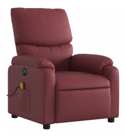 Fauteuil de massage inclinable électrique rouge bordeaux