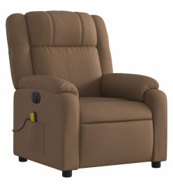 Fauteuil inclinable de massage électrique marron tissu