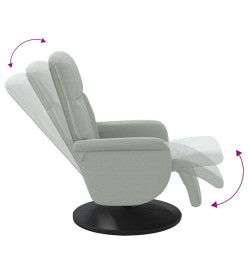 Fauteuil inclinable avec repose-pied gris clair velours