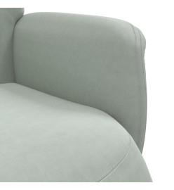 Fauteuil inclinable avec repose-pied gris clair velours