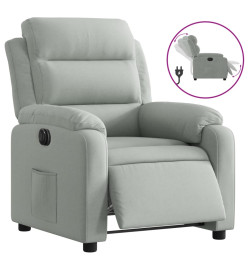 Fauteuil inclinable électrique gris clair velours