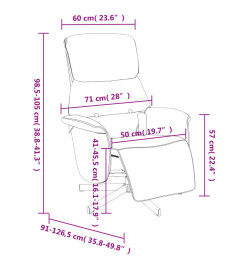 Fauteuil inclinable de massage avec repose-pieds crème tissu