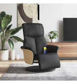 Fauteuil inclinable de massage repose-pieds noir similicuir