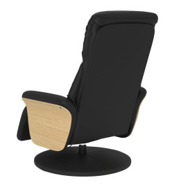 Fauteuil inclinable de massage repose-pieds noir similicuir