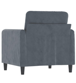 Fauteuil Gris foncé 60 cm Velours