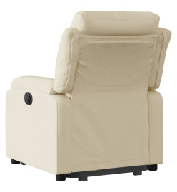 Fauteuil inclinable électrique crème tissu