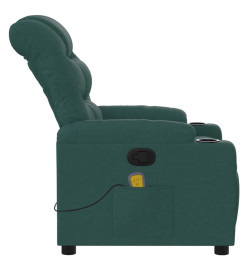 Fauteuil de massage inclinable Vert foncé Tissu