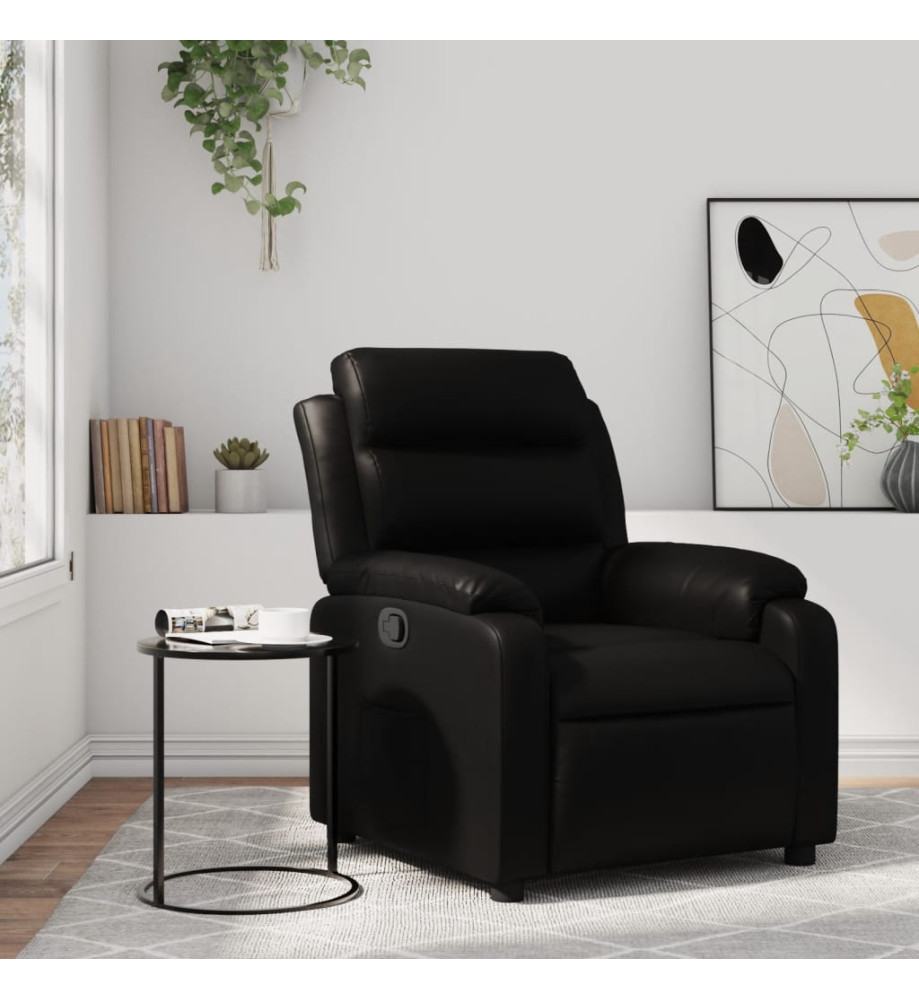 Fauteuil inclinable Noir Similicuir