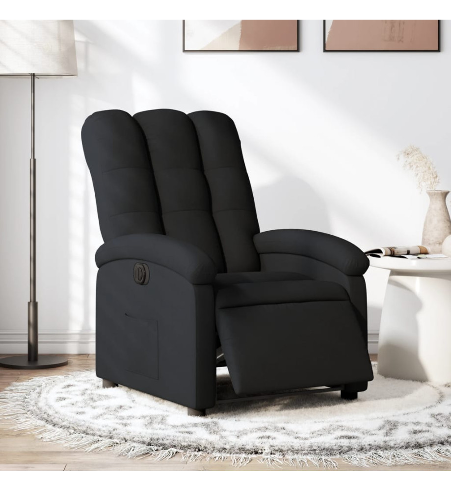 Fauteuil inclinable électrique Noir Tissu