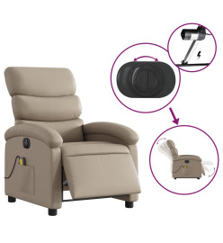 Fauteuil de massage inclinable électrique cappuccino similicuir