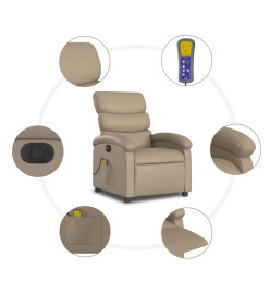 Fauteuil de massage inclinable électrique cappuccino similicuir