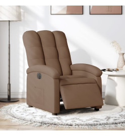 Fauteuil inclinable électrique Marron Tissu