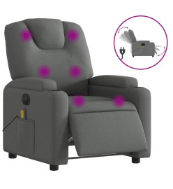 Fauteuil inclinable de massage électrique gris foncé tissu