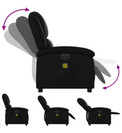 Fauteuil de massage inclinable électrique noir similicuir