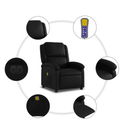 Fauteuil de massage inclinable électrique noir similicuir