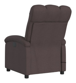 Fauteuil de massage inclinable électrique Marron foncé Tissu