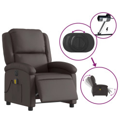 Fauteuil de massage inclinable électrique marron foncé